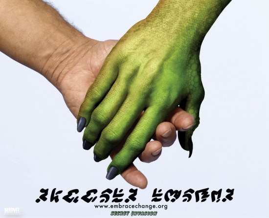 Embrace Change in Skrullian.