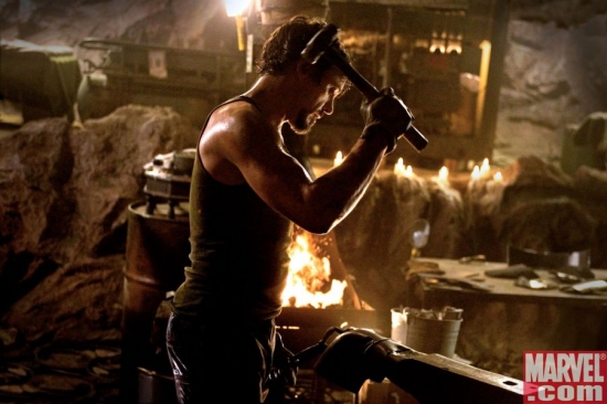 Tony Stark building his first Iron Man armor