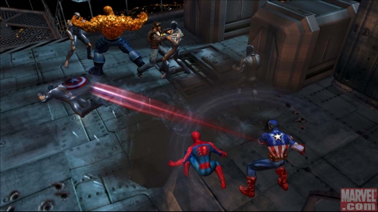 The Thing, Captain America and Spider-Man