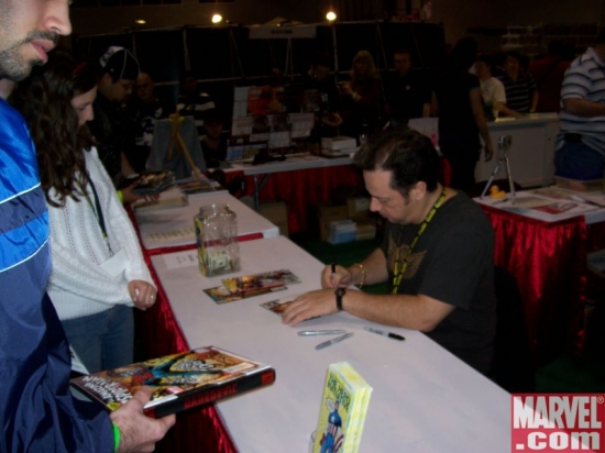 Joe Q greets more fans at the Hero Initiative booth