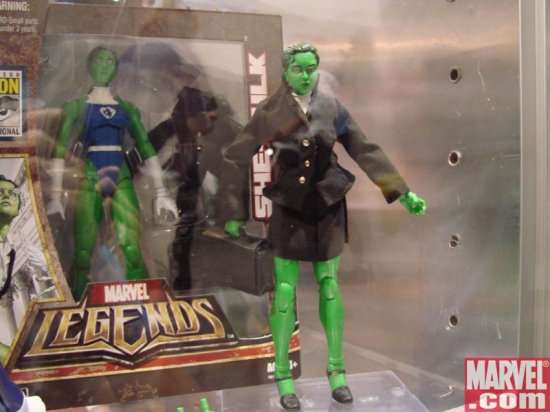 Both versions of the She-Hulk SDCC exclusive Marvel Legend