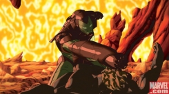 Iron Man taking an Elemental down