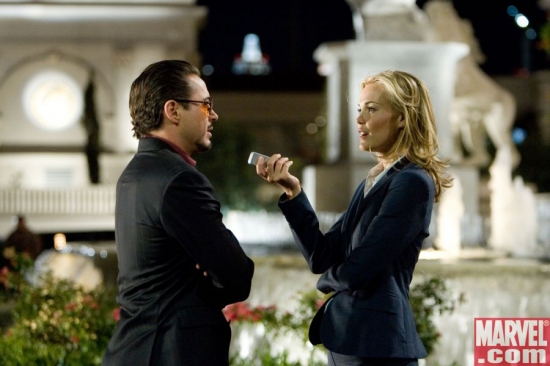 Tony Stark chats up a reporter