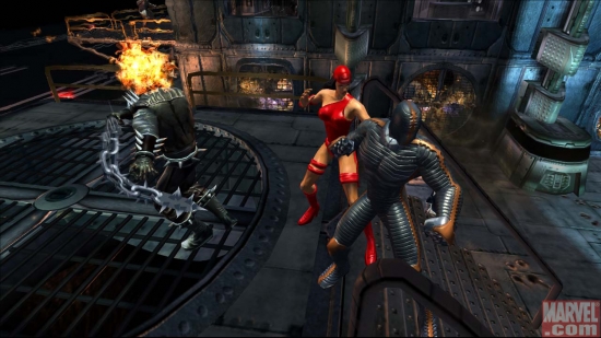 Ghost Rider and Elektra Battle A Destroyer