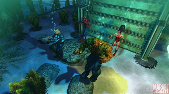 The Thing, Elektra, Thor and Spider-Man
