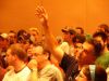 The crowd asks some questions