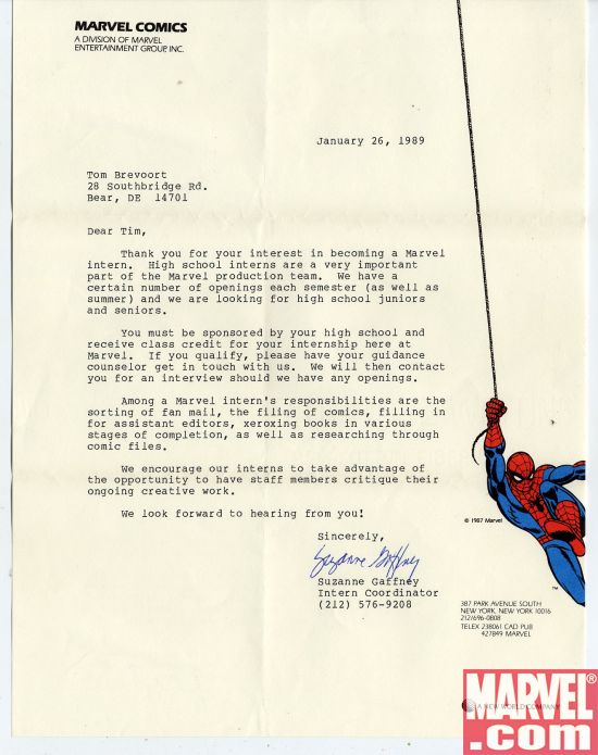 Response to Tom's query letter