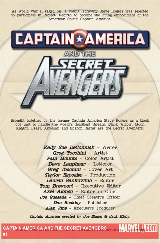 Captain America and the Secret Avengers #1 preview art by Greg Tocchini