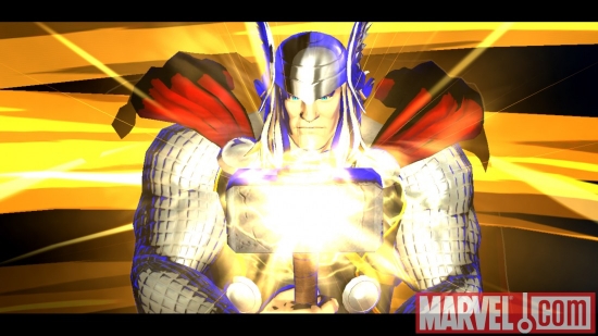 Screenshot of Thor from ''Marvel vs. Capcom 3''