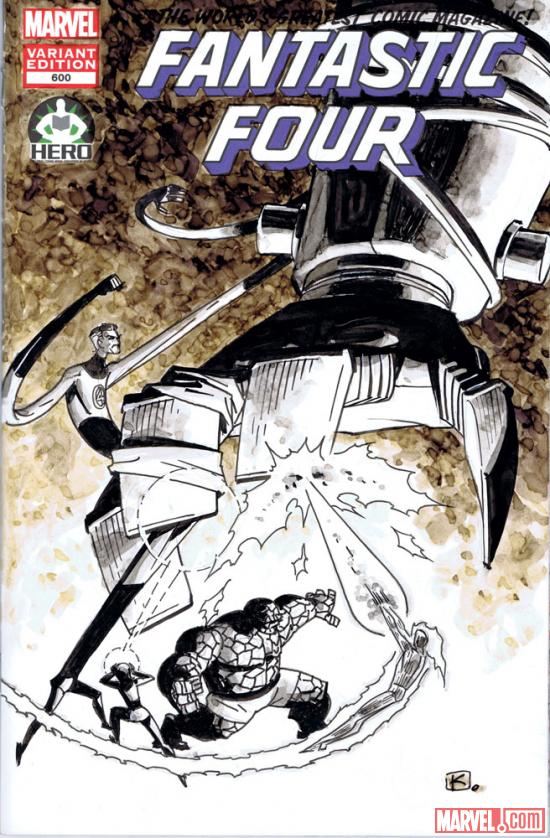 Fantastic Four #600 Hero Initiative variant cover by Andy Kuhn 