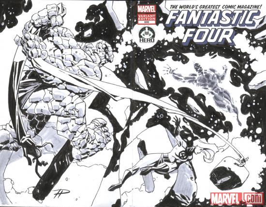 Fantastic Four #600 Hero Initiative variant cover by Phil Hester 