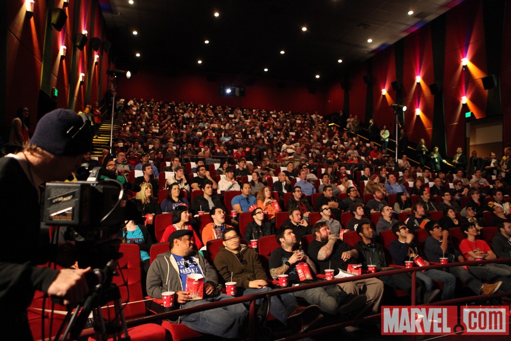 Fans at the Amazing Spider-Man event in Los Angeles
