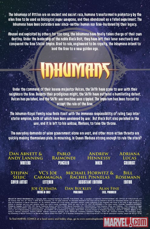 Realm of Kings: Inhumans (2009) #1