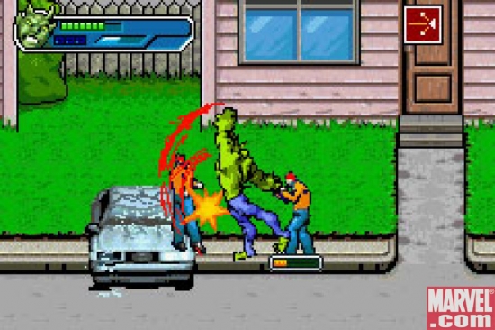Green Goblin Wrecks A Car, GBA