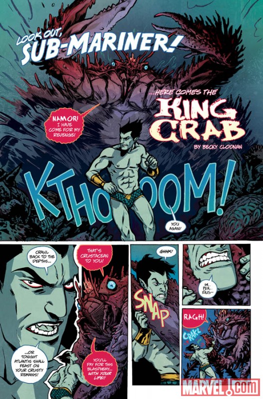 A page from Becky Cloonan's Namor story in STRANGE TALES #3