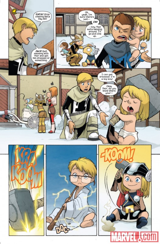THOR AND THE WARRIORS FOUR #3 preview art by Gurihiru