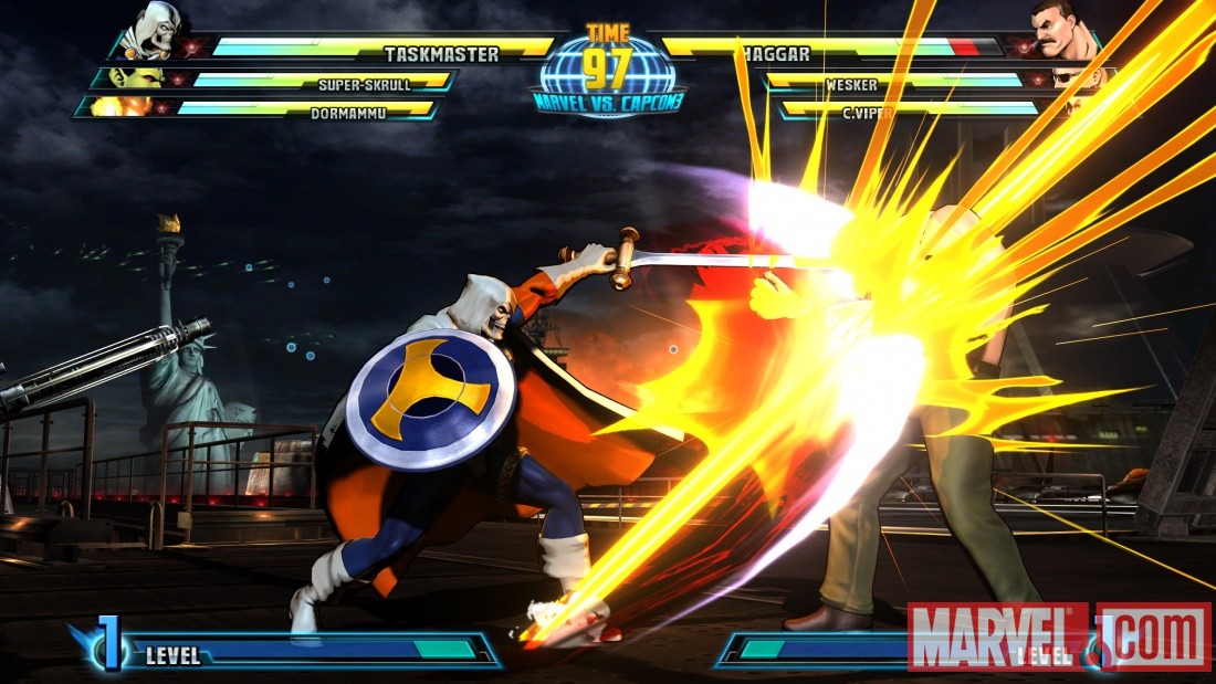 Marvel vs. Capcom 3 screenshot: Taskmaster vs. Haggar