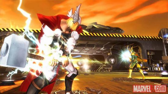 Loki versus Thor in Avengers: Battle for Earth