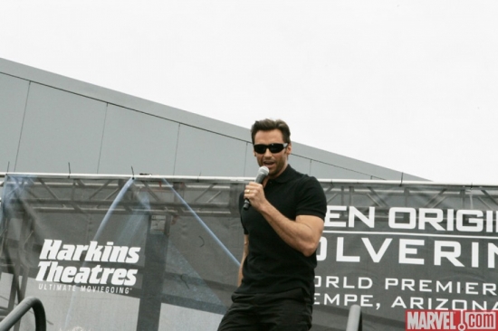 Hugh Jackman at the ''X-Men Origins: Wolverine'' movie premiere in Tempe, Ariz.