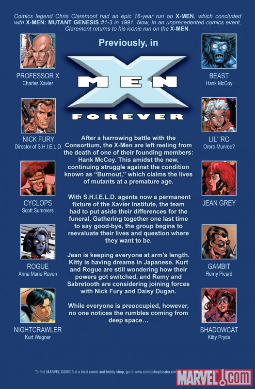 X-MEN FOREVER GIANT-SIZE #1 recap page