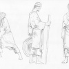 5 Ronin Deadpool sketch art by Leandro Fernandez