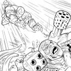 WAR MACHINE #9 black and white preview art