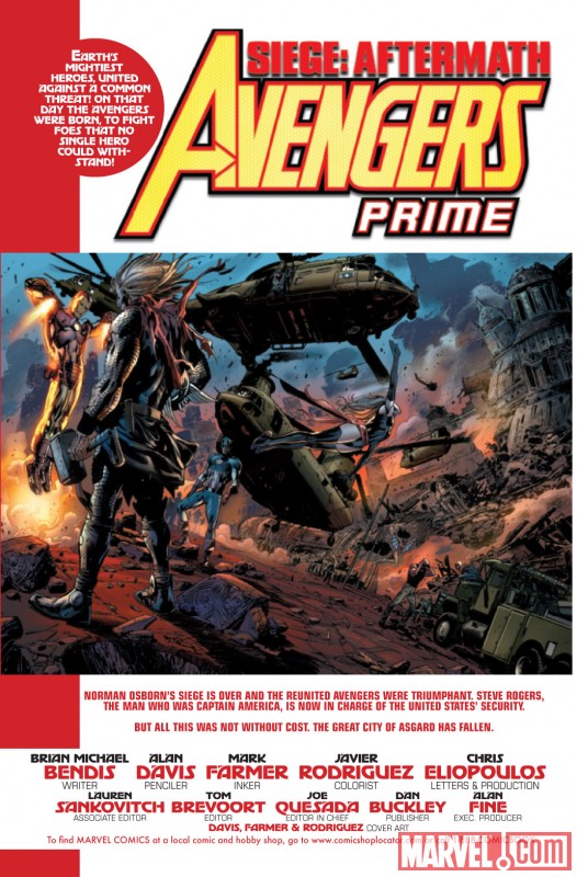 AVENGERS: PRIME #1 recap page