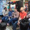 Tom Brevoort, Nick Lowe, Mark Paniccia, Axel Alonso, and C.B. Cebulski with fans at Midtown Comics' Meet the Publishers