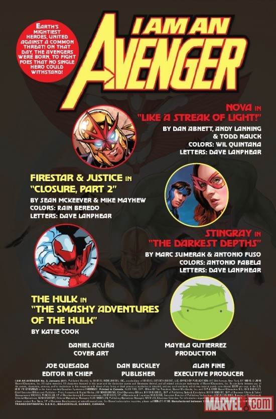 I AM AN AVENGER #3 title page