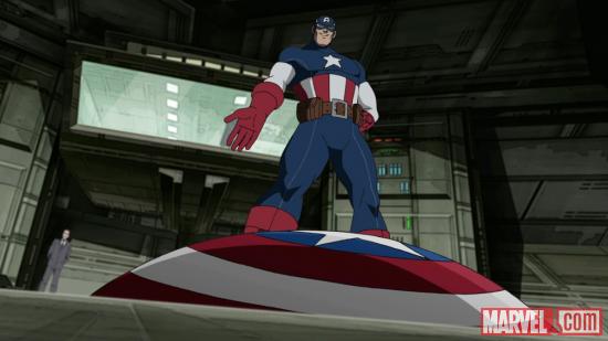 Captain America serves as an inspiration to the younger heroes in Ultimate Spider-Man