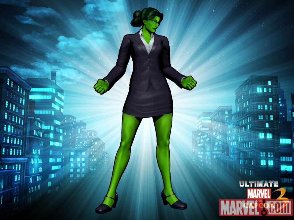 Alternate She-Hulk skin from the Brawler DLC pack for Ultimate Marvel vs. Capcom 3