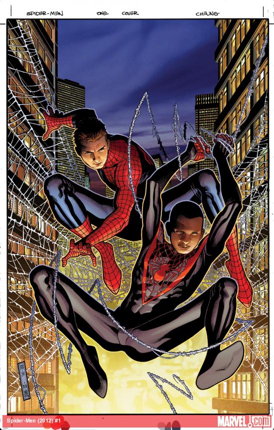 Spider-Men #1 cover by Jim Cheung