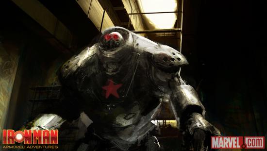 Season 1 concept art of Crimson Dynamo from Iron Man: Armored Adventures