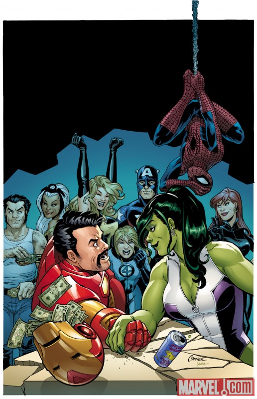Image Featuring Black Widow, Invisible Woman, Iron Man, She-Hulk (Jennifer Walters), Spider-Man, Storm, Wolverine, Captain Marvel (Carol Danvers)
