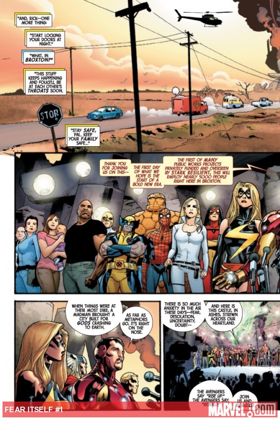 Fear Itself #1 preview art by Stuart Immonen