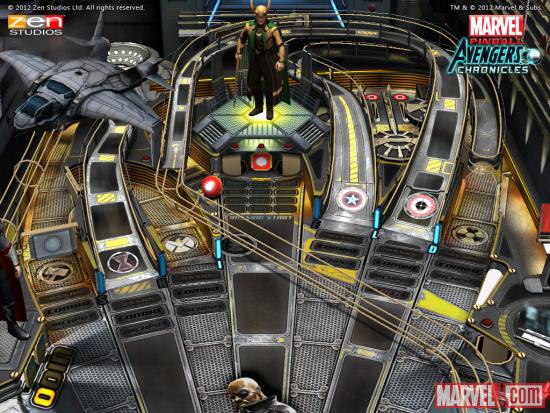 Screenshot from the Marvel Pinball: Marvel's The Avengers mobile table