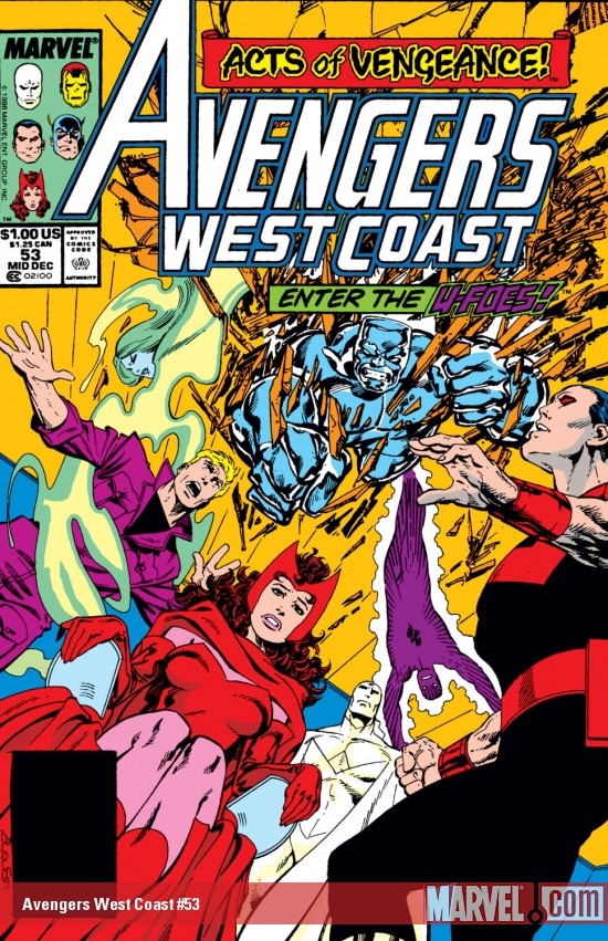 Avengers West Coast #53 cover by John Byrne