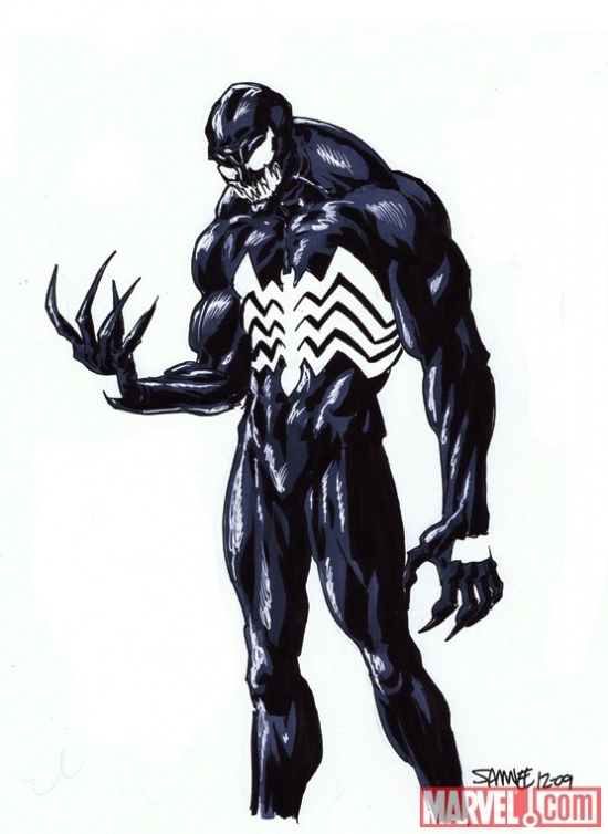Venom sketch by SIEGE: EMBEDDED artist Chris Samnee