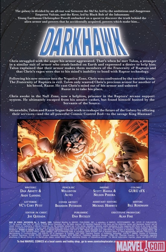 WAR OF KINGS:ASCENSION # 3, Recap Page