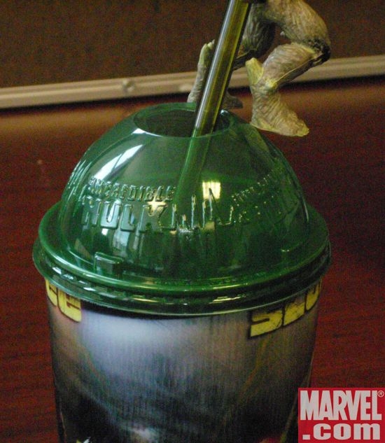 Incredible Hulk plastic lid for novelty cup