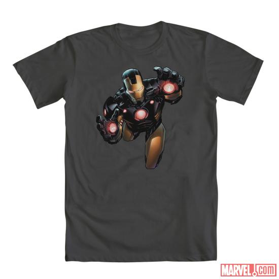 Men's Iron Man Black and Yellow Tee
