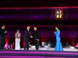 Smiles all around on stage at the Chinese premier of Marvel's Iron Man 3