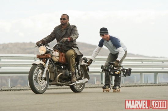 Director Mark Neveldine on set of Ghost Rider: Spirit of Vengeance