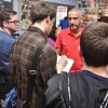Nick Lowe and Axel Alonso with fans at Midtown Comics' Meet the Publishers