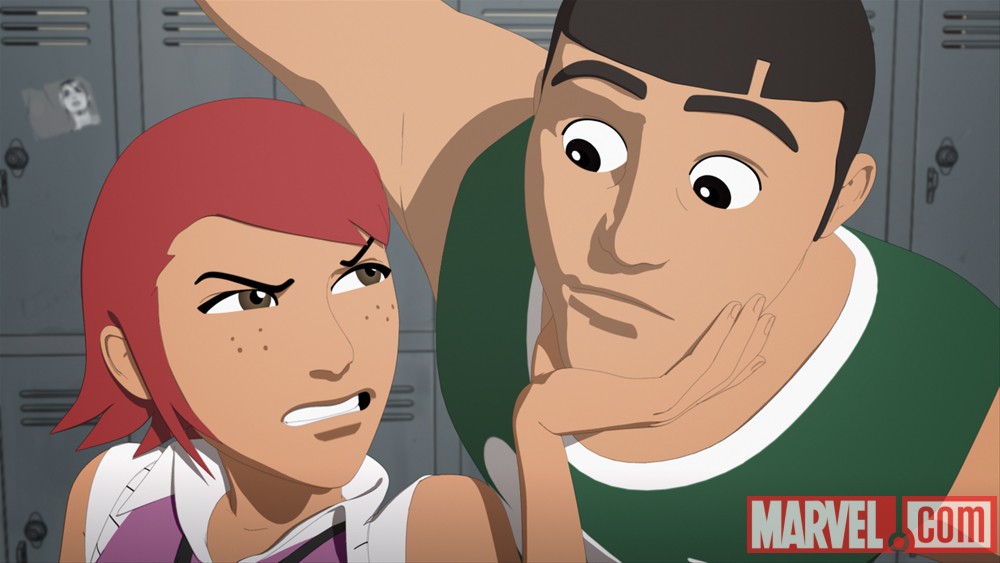 Pepper Potts and Happy Hogan in Iron Man: Armored Adventures