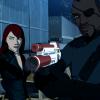 Black Widow and Nick Fury in "Iron Man: Armored Adventures"