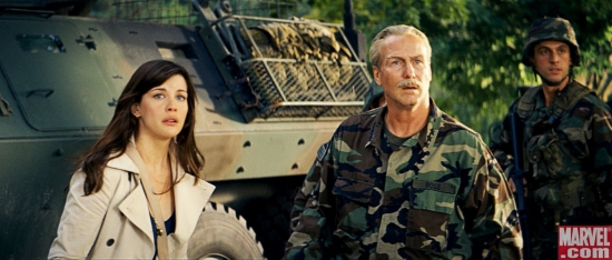 Liv Tyler as Betty Ross and William Hurt as her father