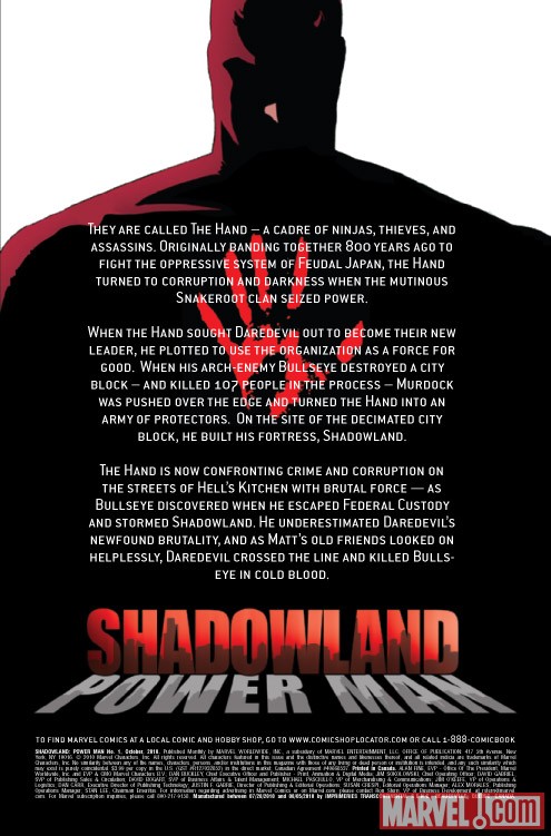 Shadowland: Power Man #1 recap page