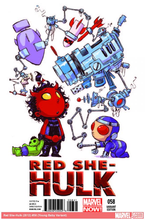 RED SHE-HULK 58 YOUNG BABY VARIANT (NOW)