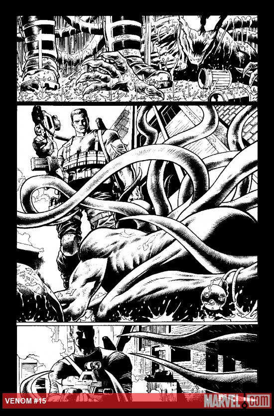 Venom (2011) #15 inked preview art by Lan Medina